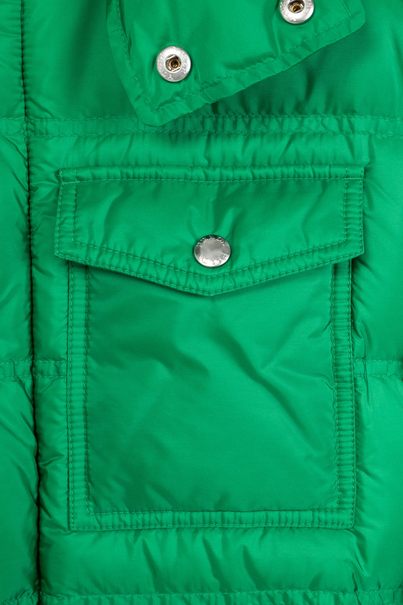 Prada Green Nylon Hooded Puffer Jacket