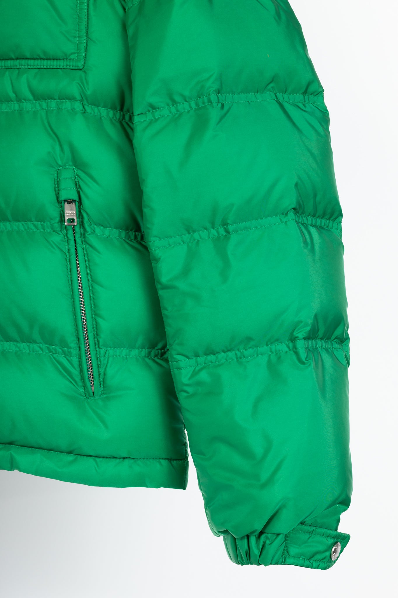 Prada Green Nylon Hooded Puffer Jacket