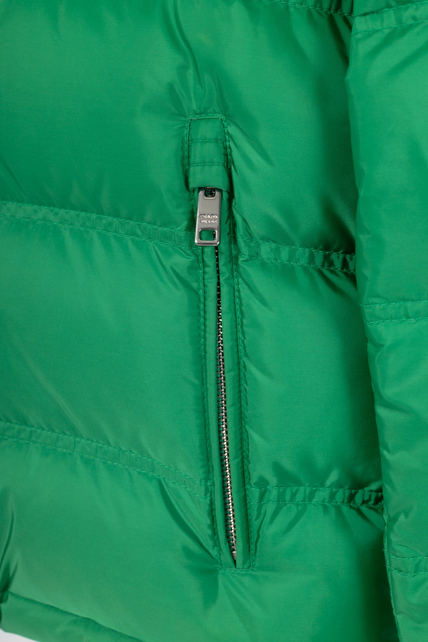 Prada Green Nylon Hooded Puffer Jacket