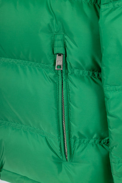 Prada Green Nylon Hooded Puffer Jacket