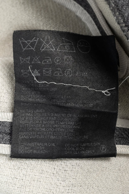 Prada Grey Wool Raw-Edge Tailored Jacket