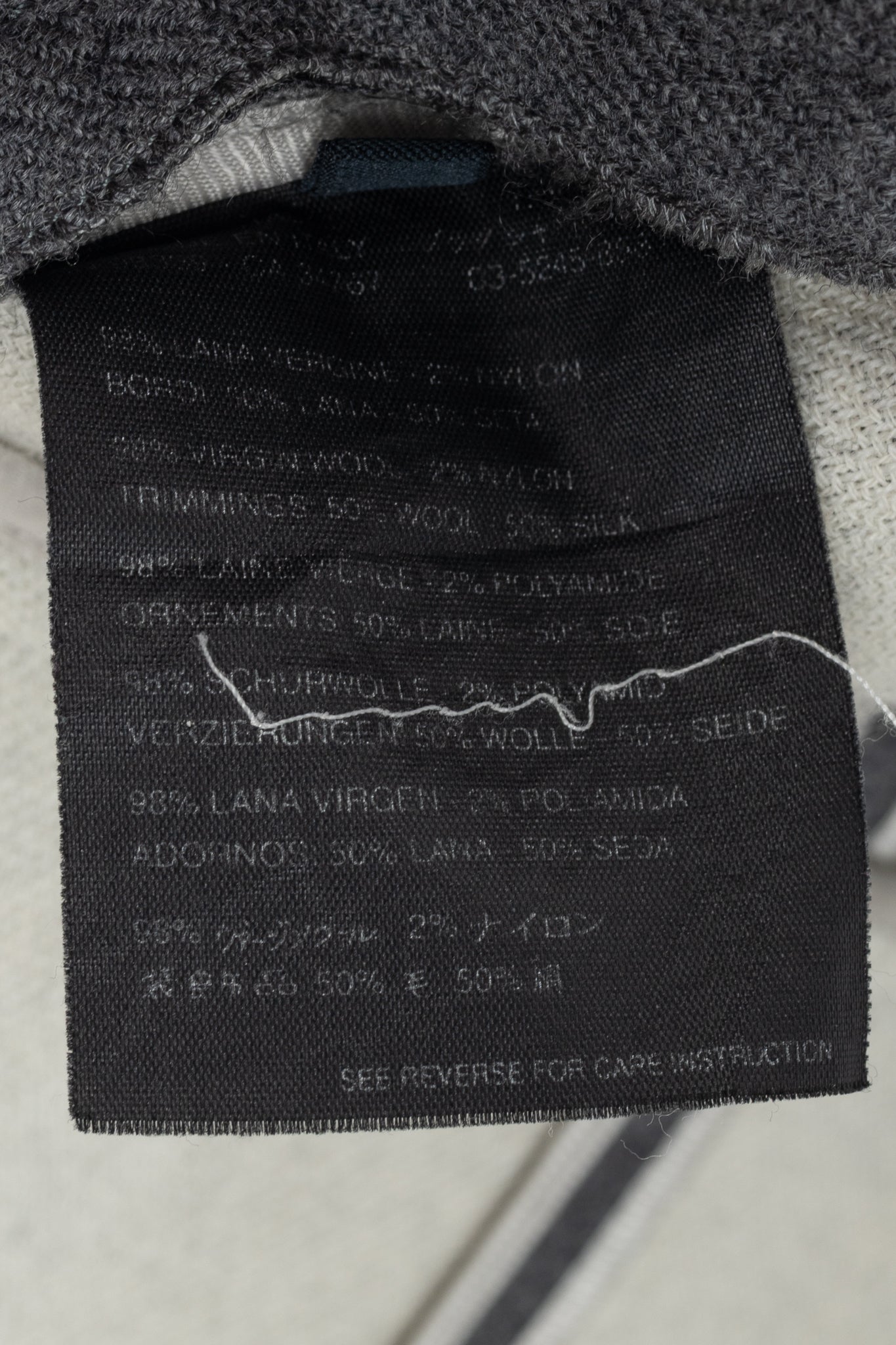 Prada Grey Wool Raw-Edge Tailored Jacket