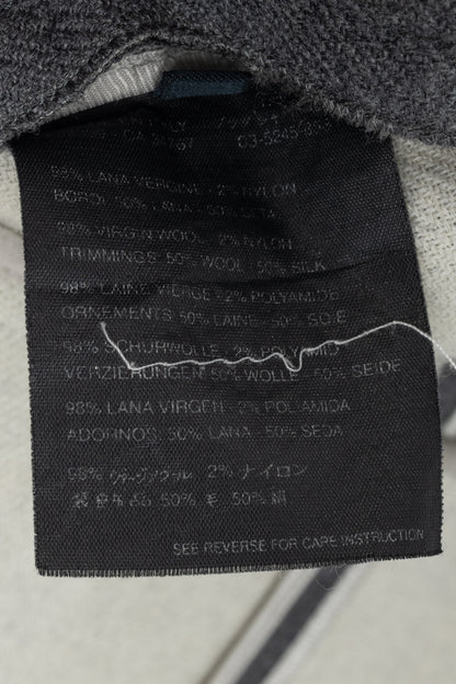 Prada Grey Wool Raw-Edge Tailored Jacket
