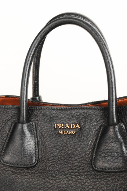 Prada Cervo Black Fringe Deerskin Leather Tote