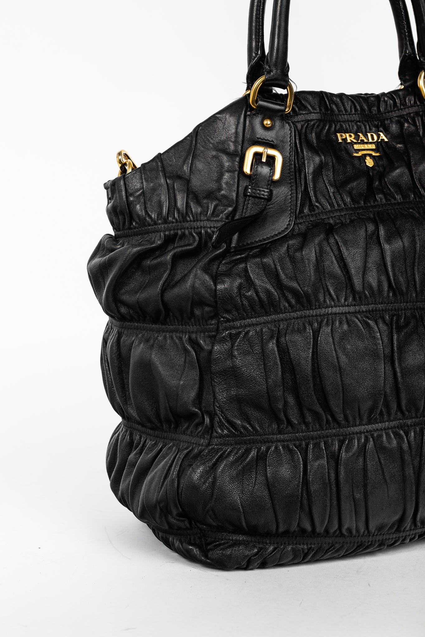Prada Nero Nappa Gaufre Leather Tote