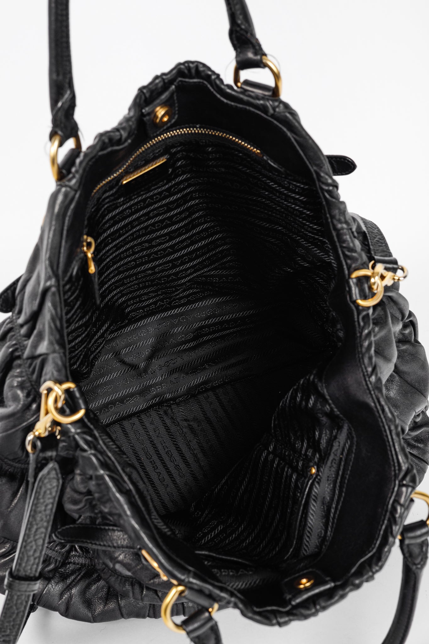 Prada Nero Nappa Gaufre Leather Tote