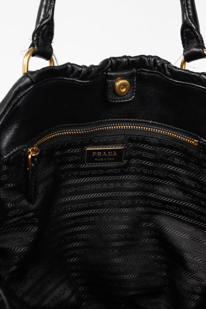 Prada Nero Nappa Gaufre Leather Tote