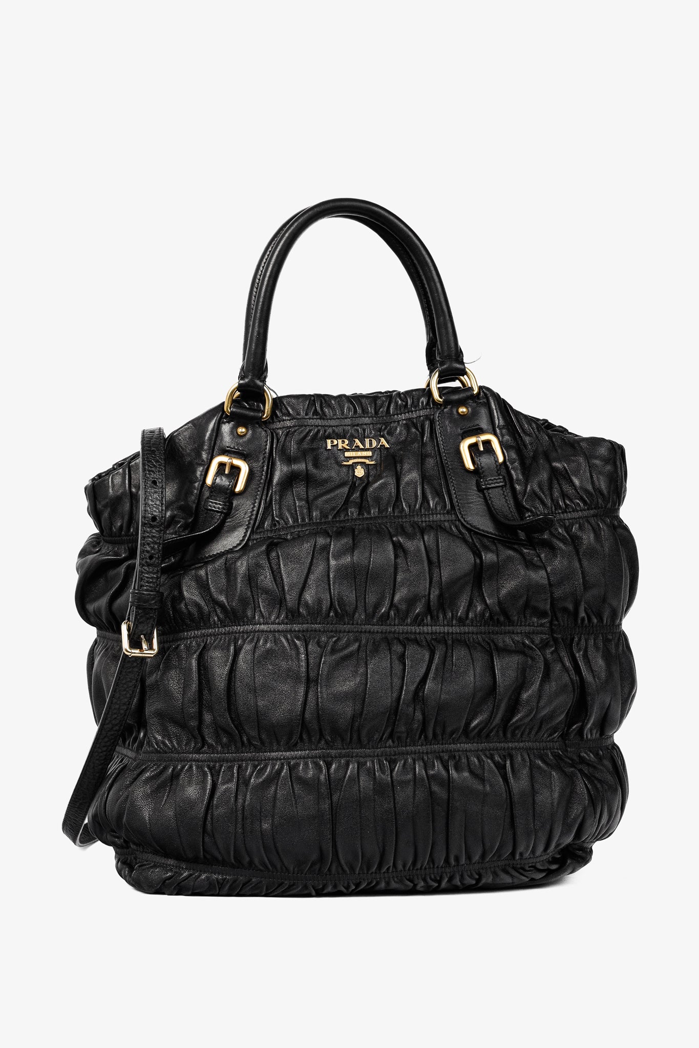 Prada Nero Nappa Gaufre Leather Tote