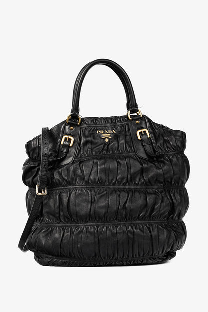 Prada Nero Nappa Gaufre Leather Tote
