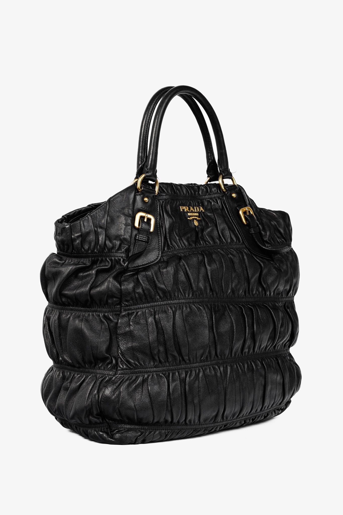 Prada Nero Nappa Gaufre Leather Tote
