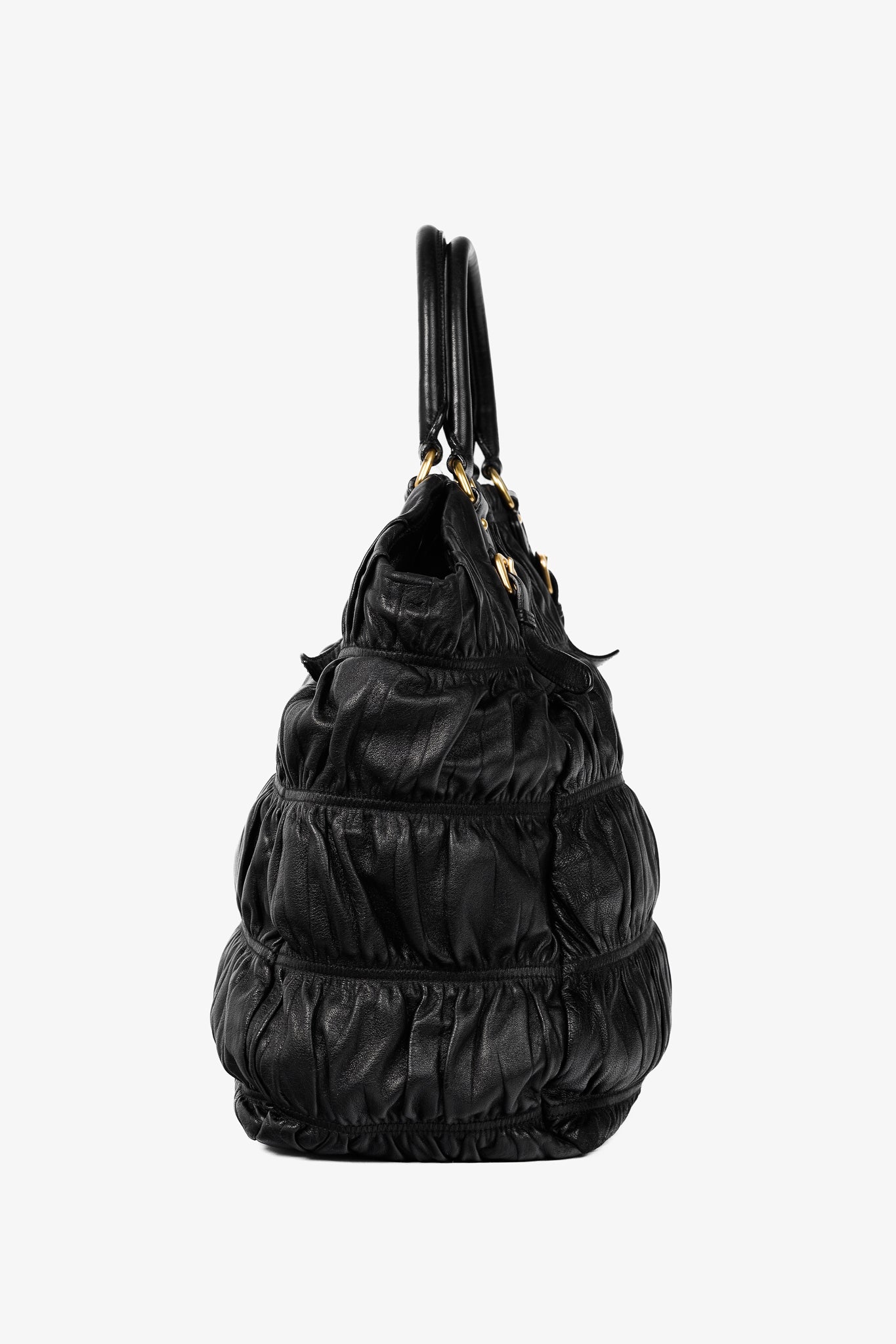 Prada Nero Nappa Gaufre Leather Tote