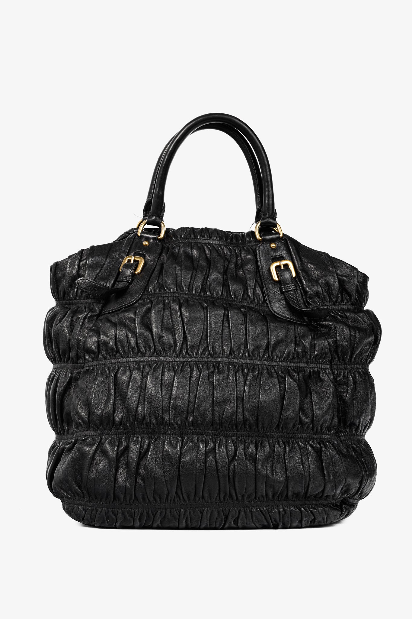 Prada Nero Nappa Gaufre Leather Tote