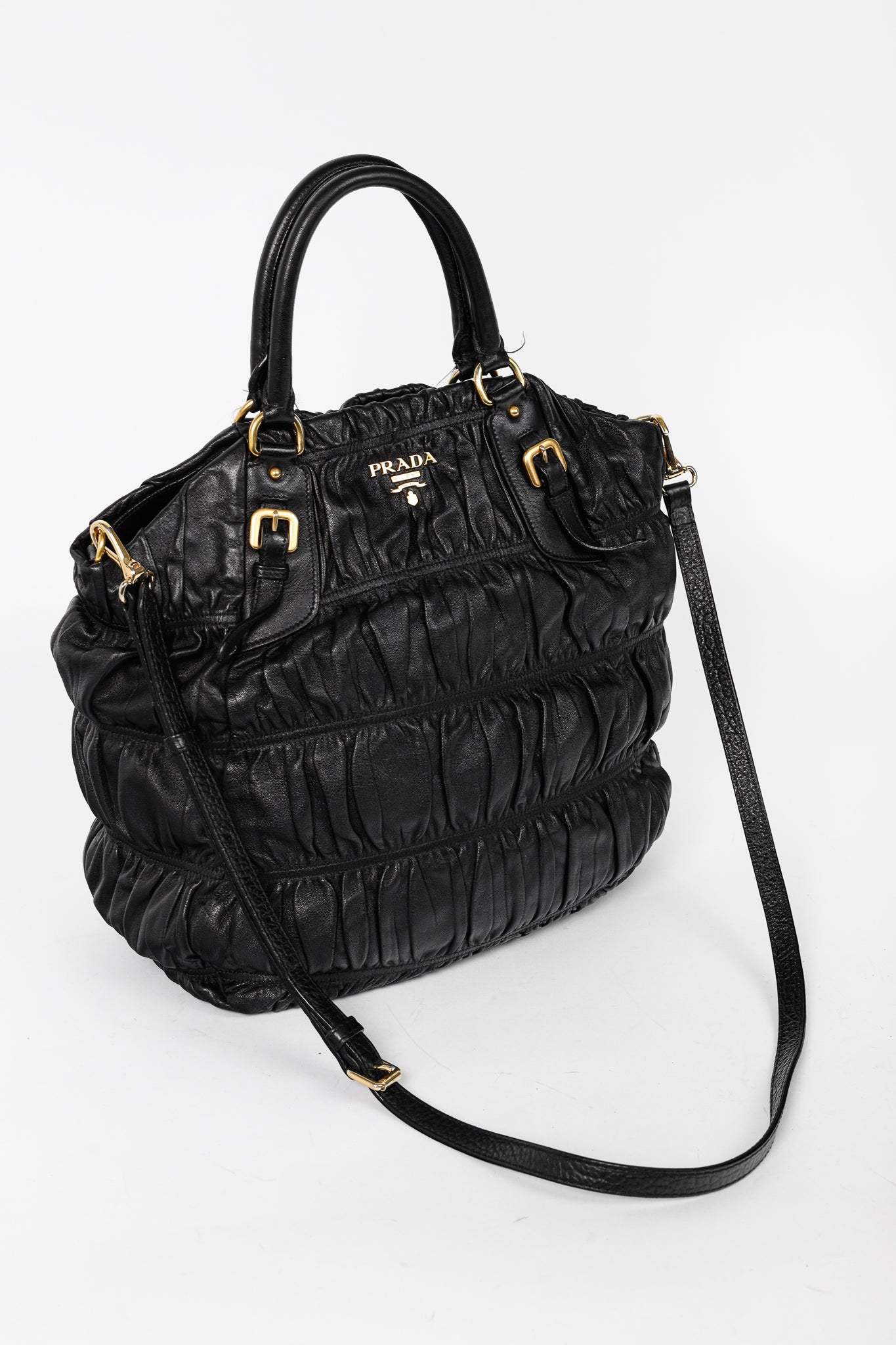 Prada Nero Nappa Gaufre Leather Tote