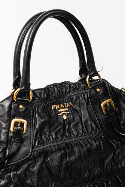 Prada Nero Nappa Gaufre Leather Tote