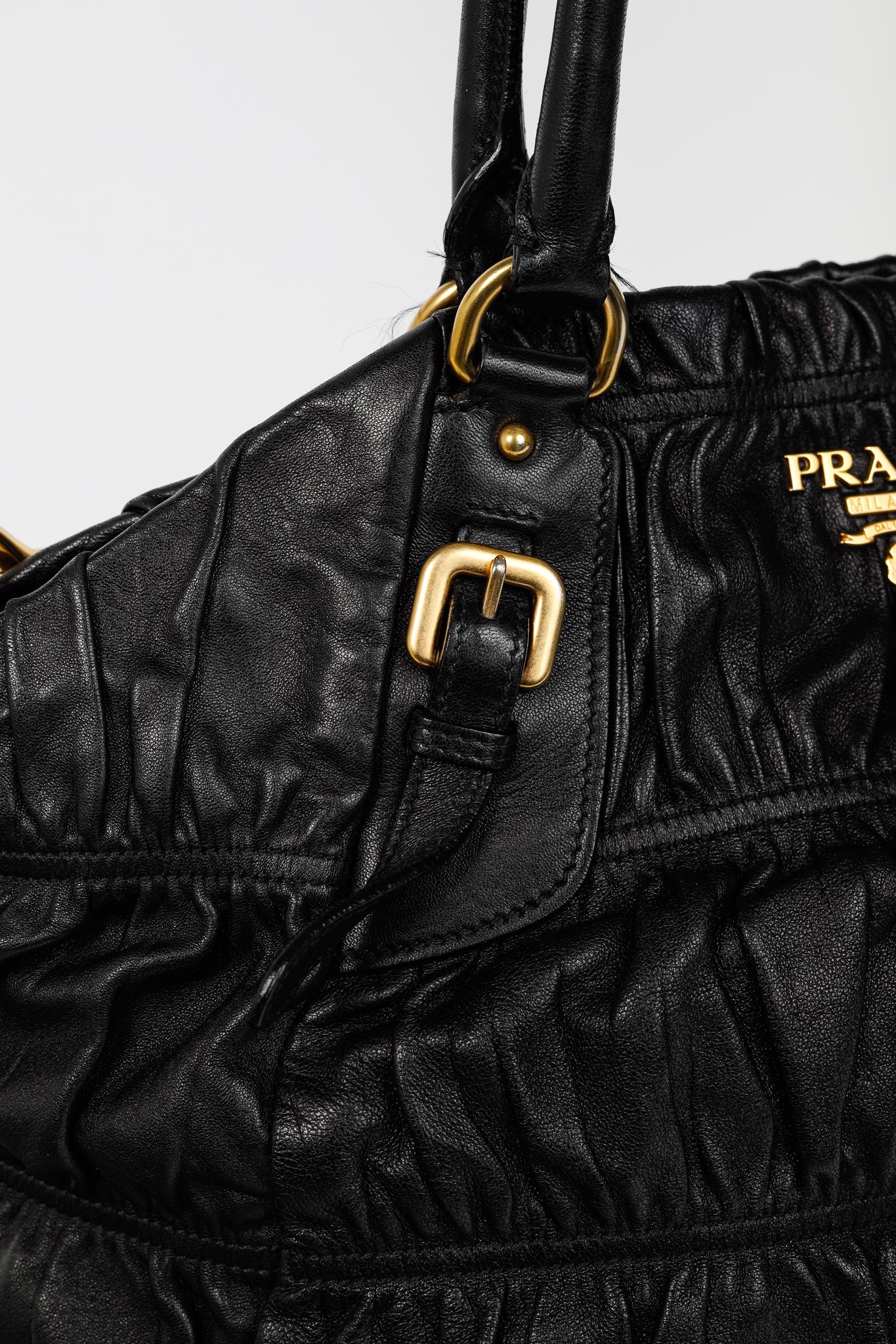 Prada Nero Nappa Gaufre Leather Tote