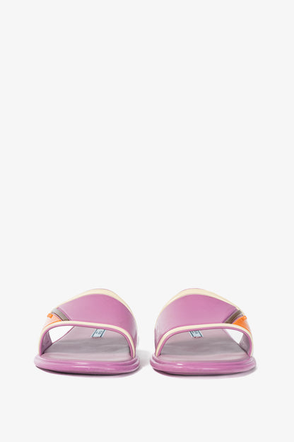 Prada SS17 Runway Pink Color-Block Rubber & Leather Slides