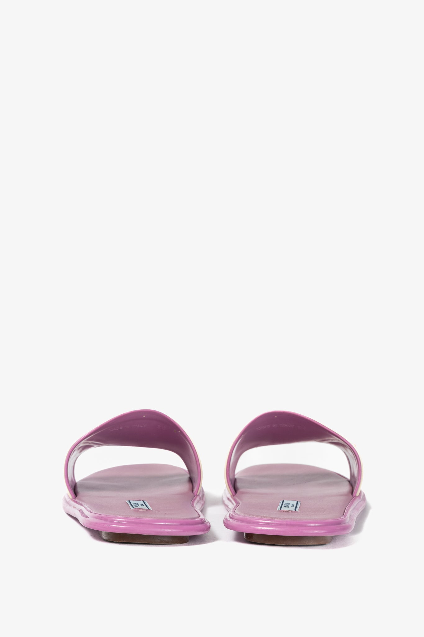 Prada SS17 Runway Pink Color-Block Rubber & Leather Slides