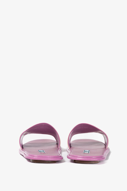 Prada SS17 Runway Pink Color-Block Rubber & Leather Slides