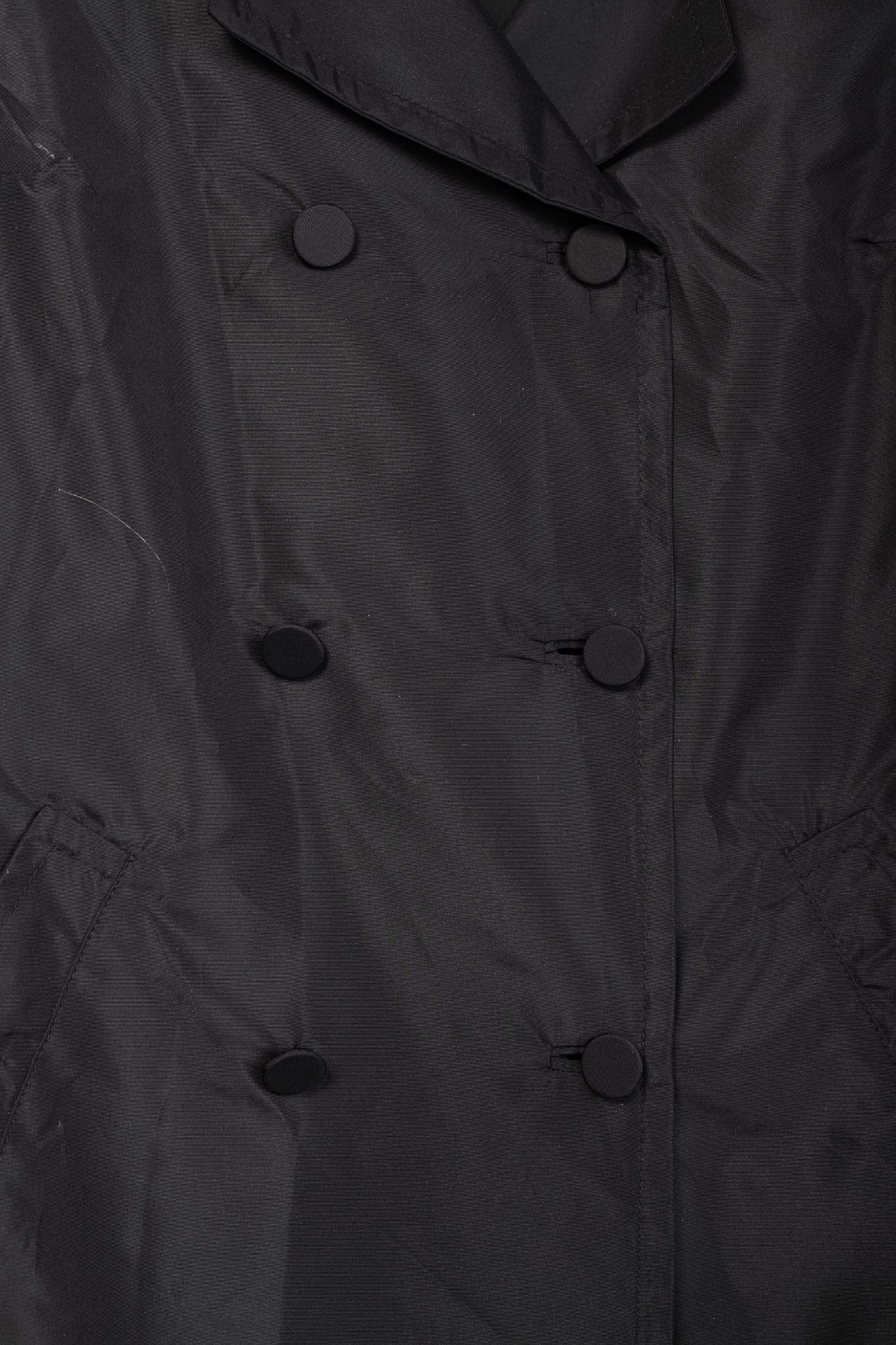 Prada Black Silk-Taffeta Belted Double-Breasted Trench Coat