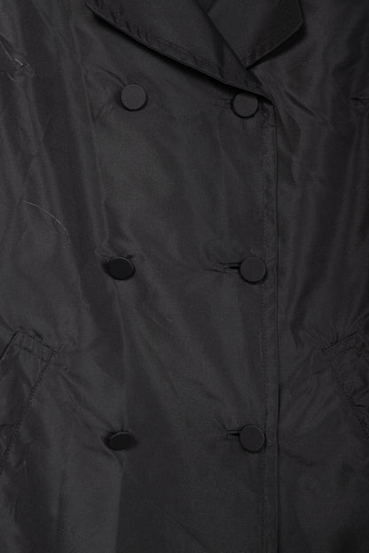 Prada Black Silk-Taffeta Belted Double-Breasted Trench Coat