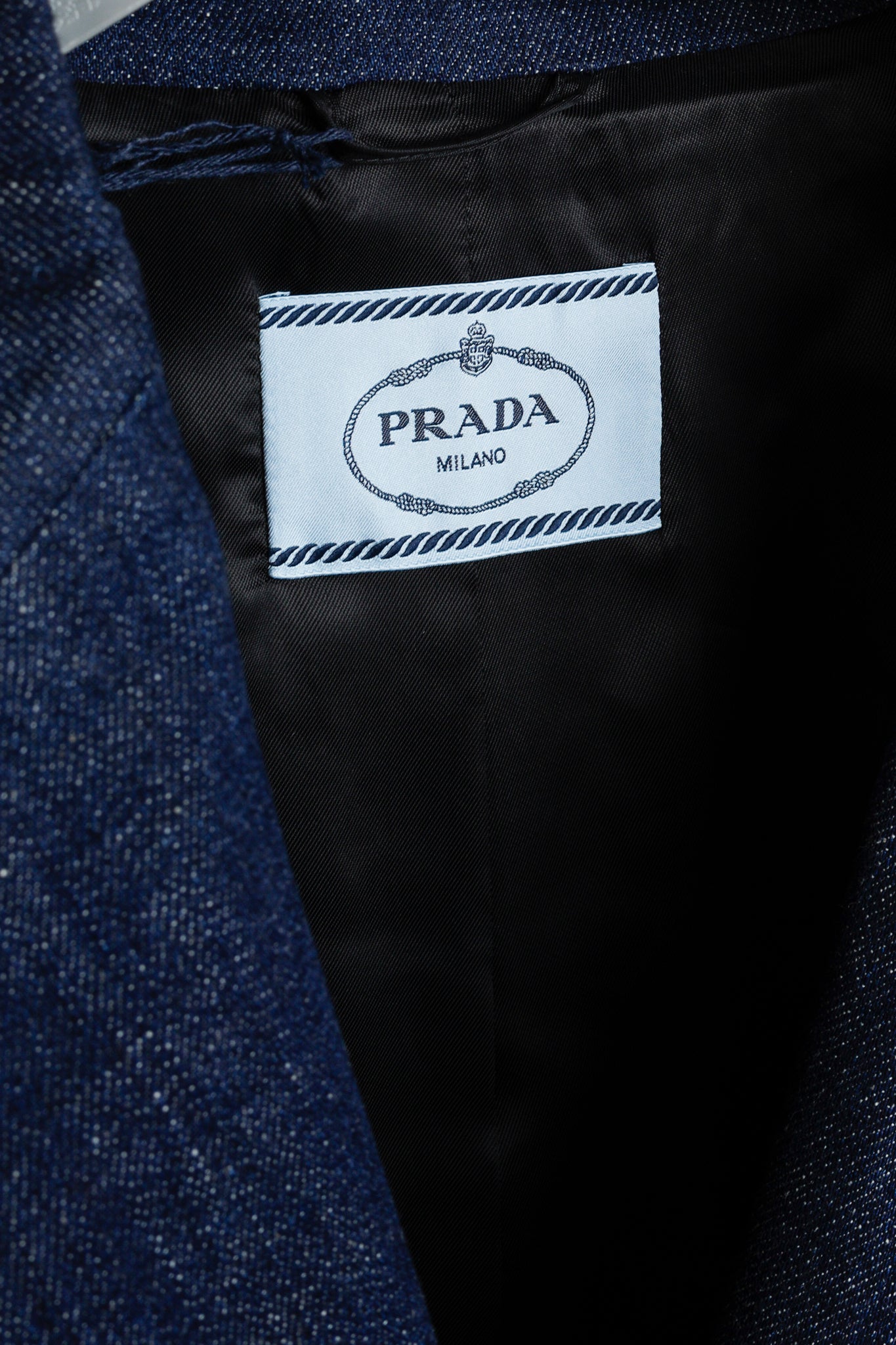 Prada 2020 Runway Blue Denim Fringe Blazer