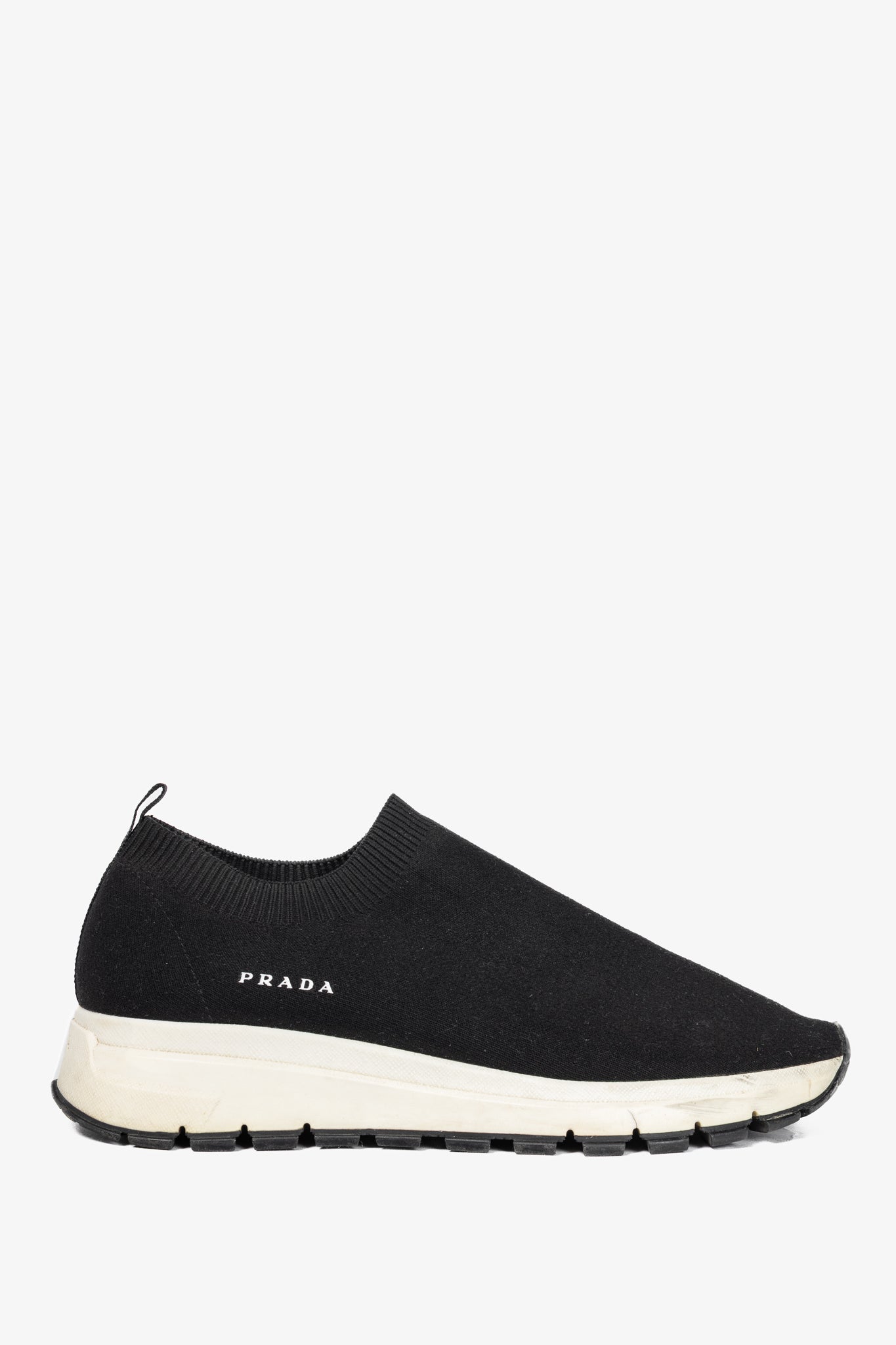 Prada Black Knit Slip-On Sock Sneakers