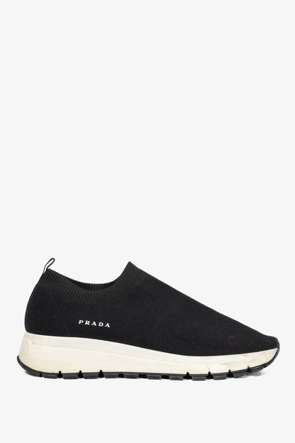 Prada Black Knit Slip-On Sock Sneakers