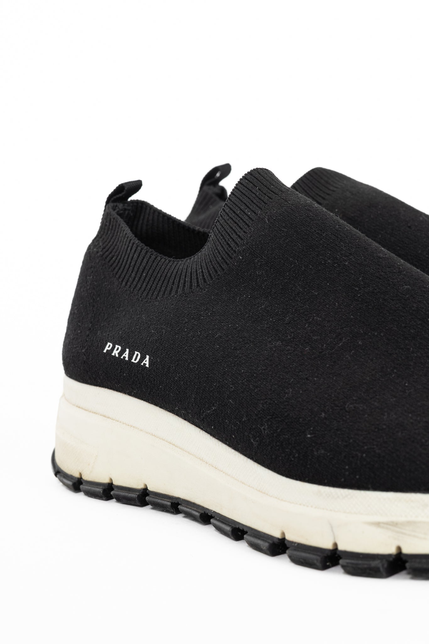 Prada Black Knit Slip-On Sock Sneakers