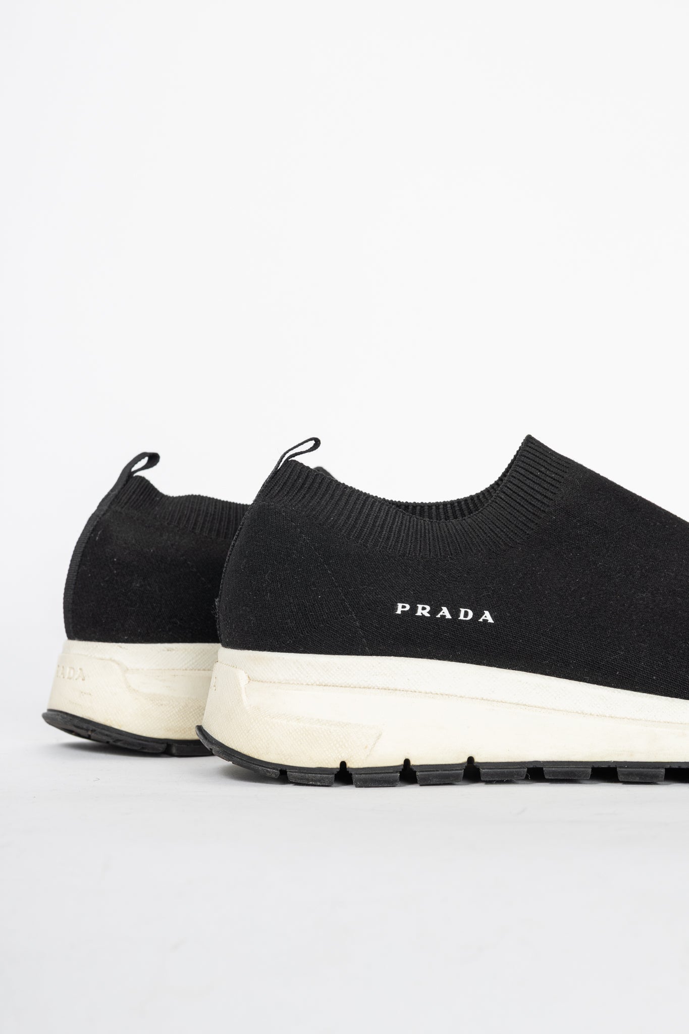 Prada Black Knit Slip-On Sock Sneakers