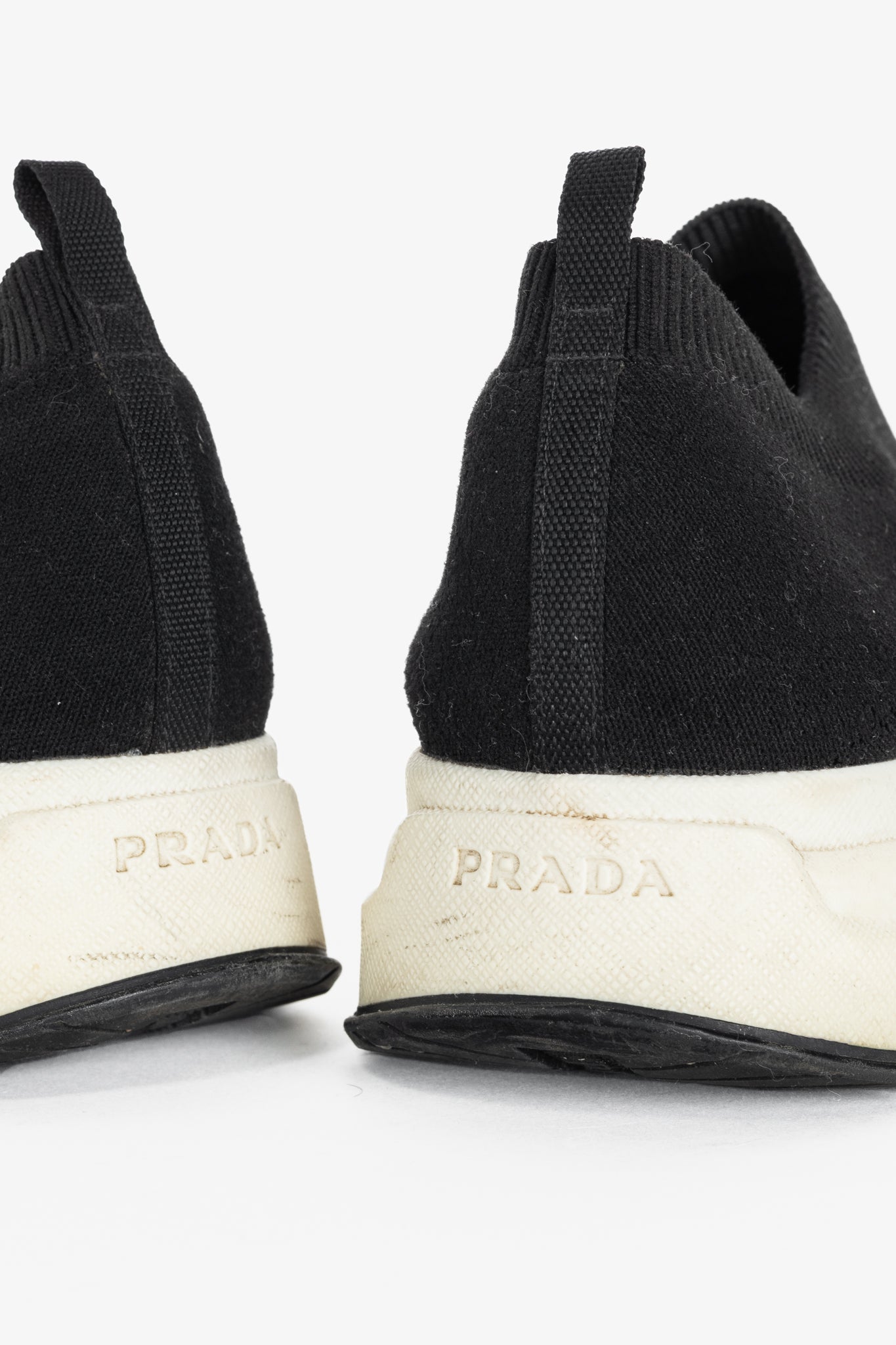Prada Black Knit Slip-On Sock Sneakers