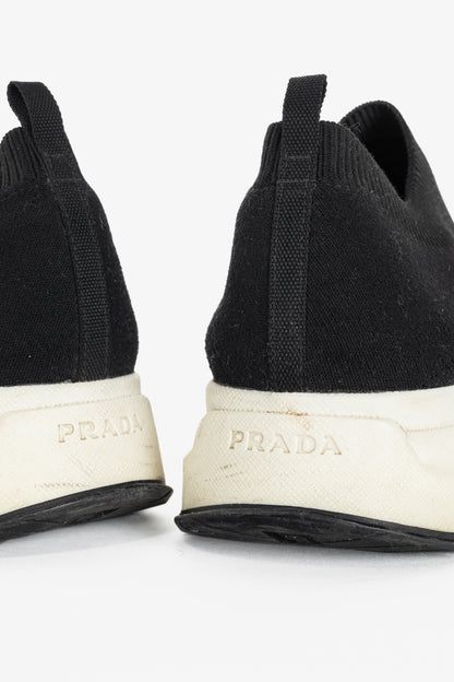 Prada Black Knit Slip-On Sock Sneakers