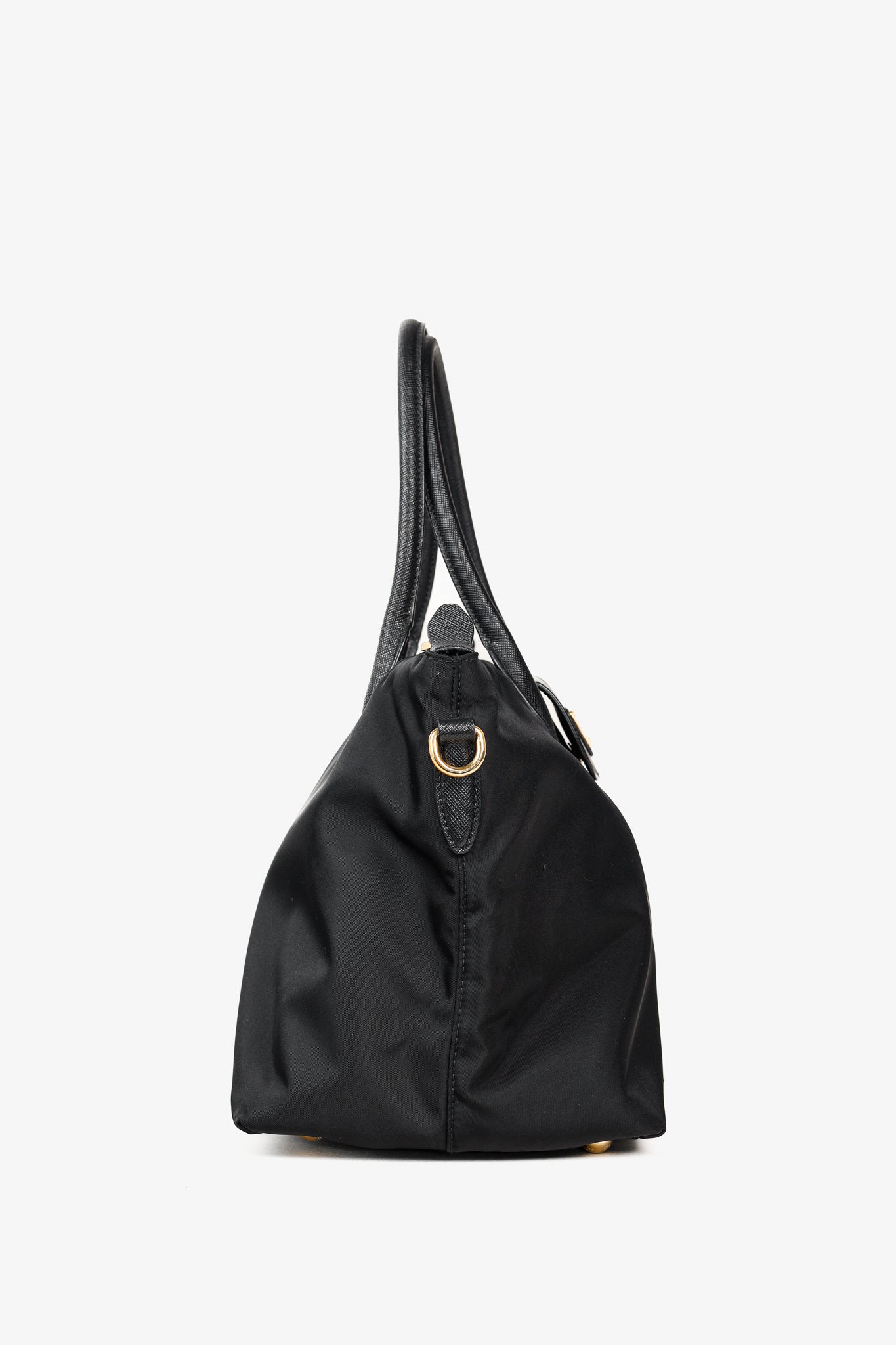 Prada Tessuto Nylon Saffiano Black Tote Bag