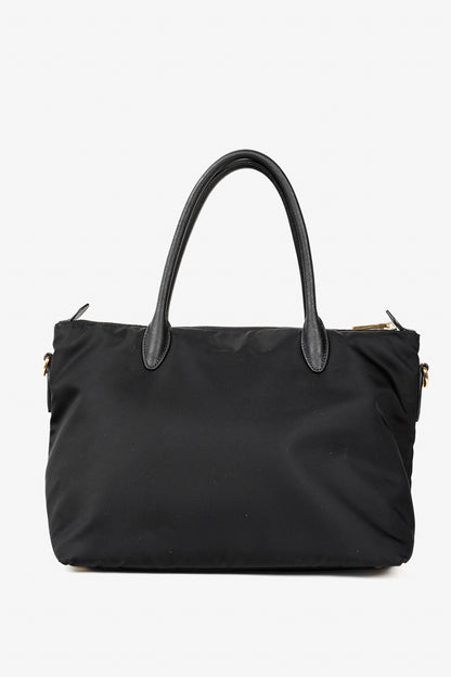 Prada Tessuto Nylon Saffiano Black Tote Bag