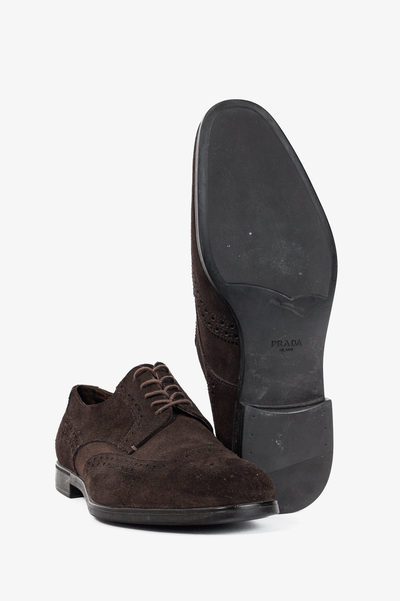 Prada Moro Suede Wingtip Derbies