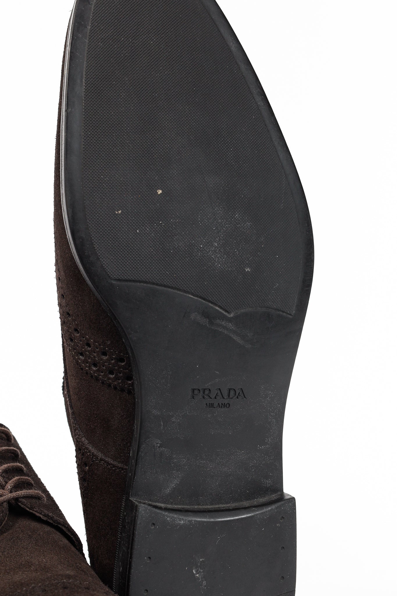 Prada Moro Suede Wingtip Derbies