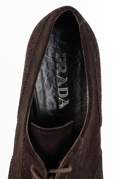 Prada Moro Suede Wingtip Derbies