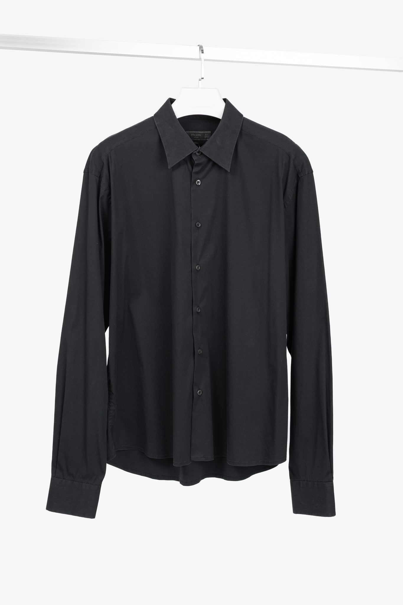 Prada Black Cotton-Poplin Buttoned Shirt