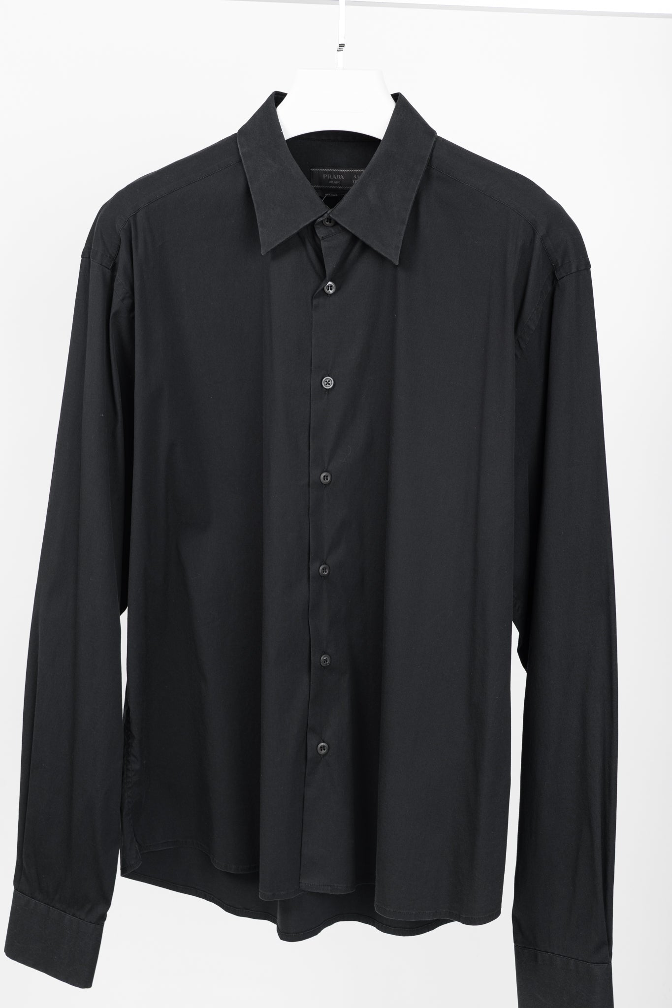 Prada Black Cotton-Poplin Buttoned Shirt