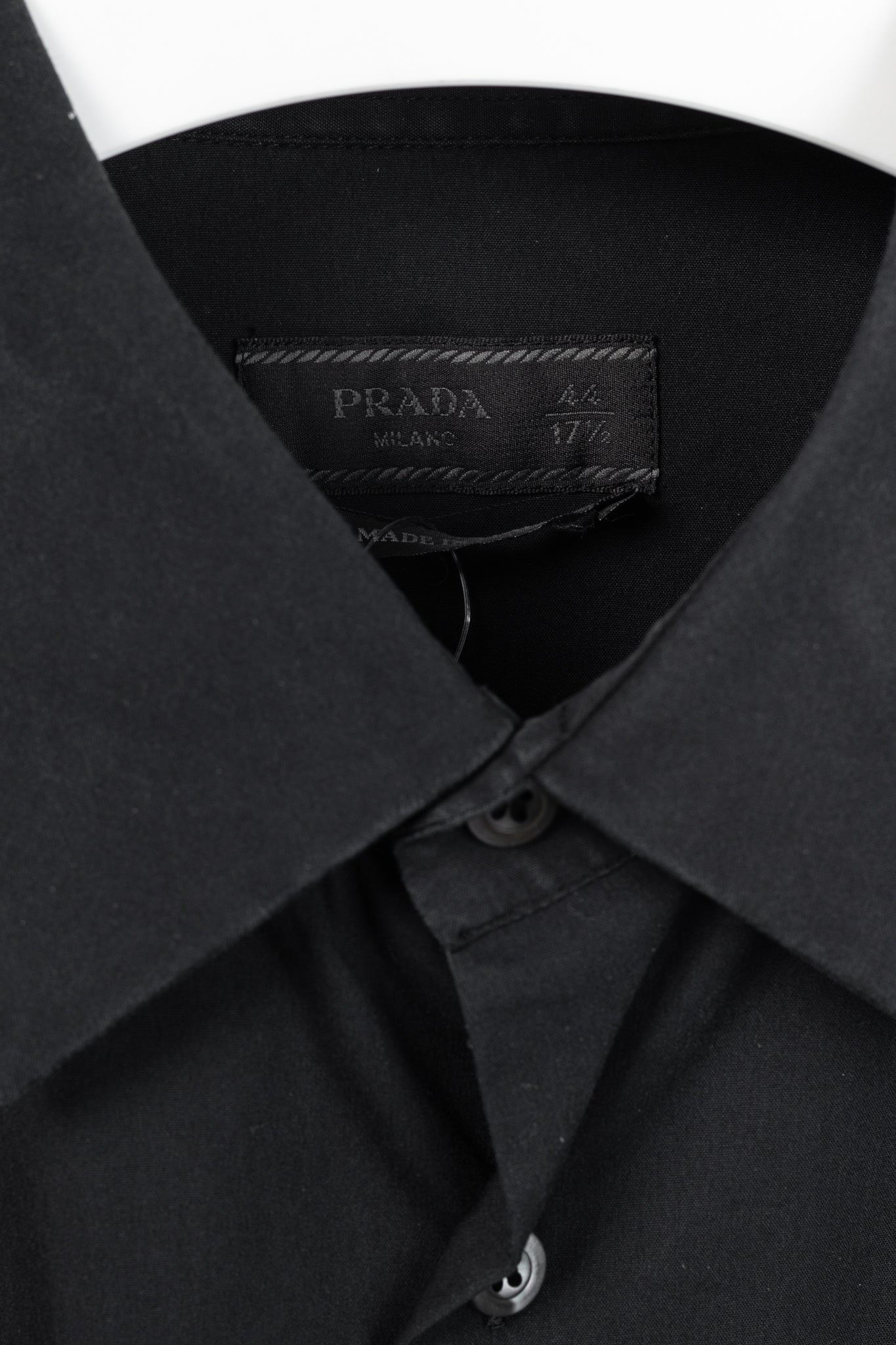 Prada Black Cotton-Poplin Buttoned Shirt