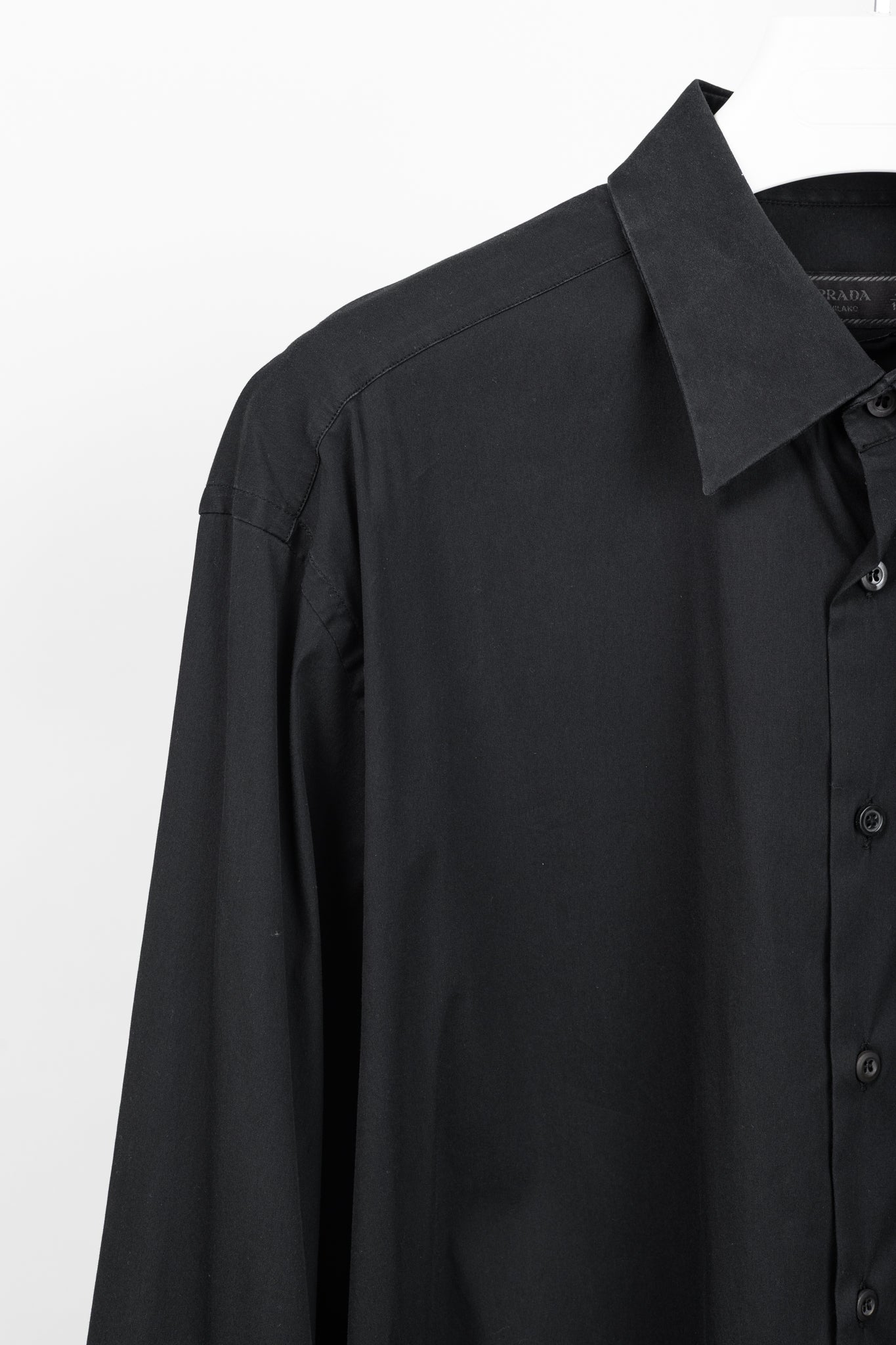 Prada Black Cotton-Poplin Buttoned Shirt