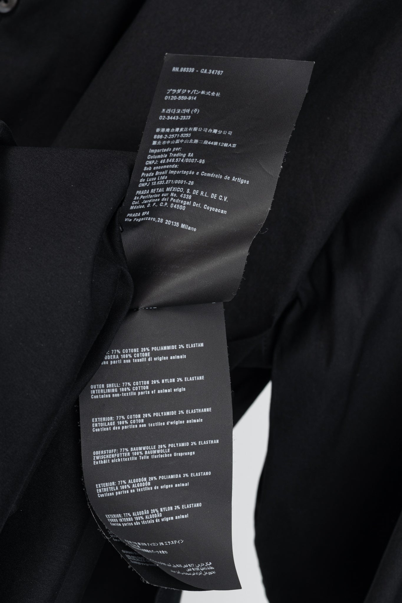 Prada Black Cotton-Poplin Buttoned Shirt