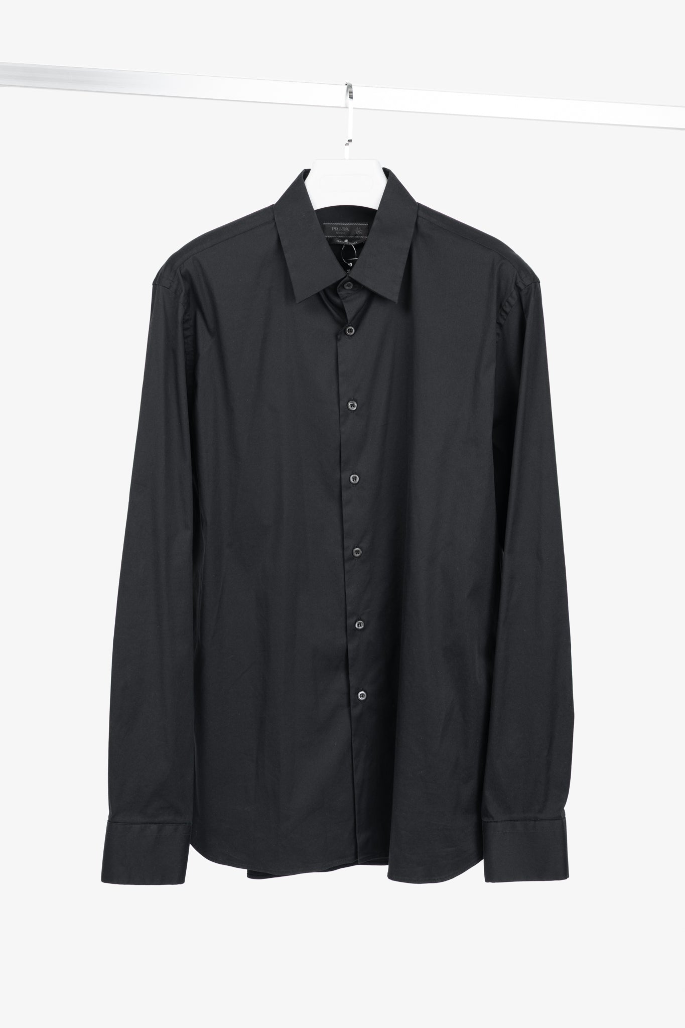 Prada Black Cotton-Poplin Buttoned Shirt