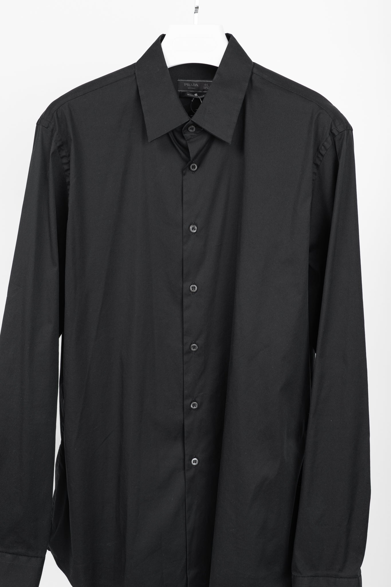Prada Black Cotton-Poplin Buttoned Shirt