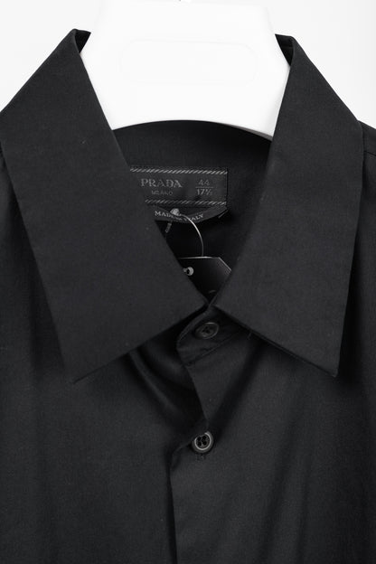 Prada Black Cotton-Poplin Buttoned Shirt