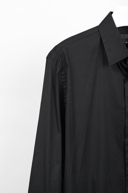 Prada Black Cotton-Poplin Buttoned Shirt