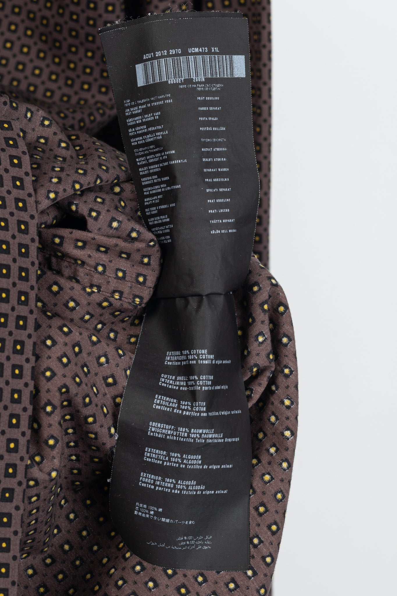Prada Purple Dotted-Square-Print Cotton-Poplin Buttoned Shirt