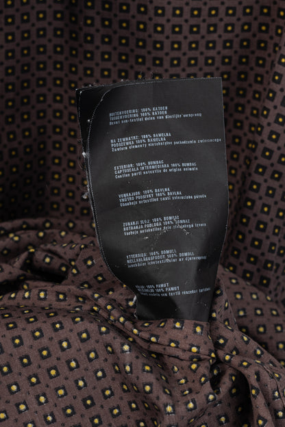 Prada Purple Dotted-Square-Print Cotton-Poplin Buttoned Shirt