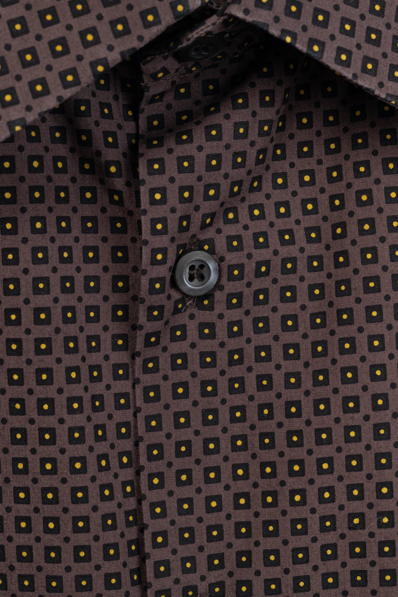 Prada Purple Dotted-Square-Print Cotton-Poplin Buttoned Shirt