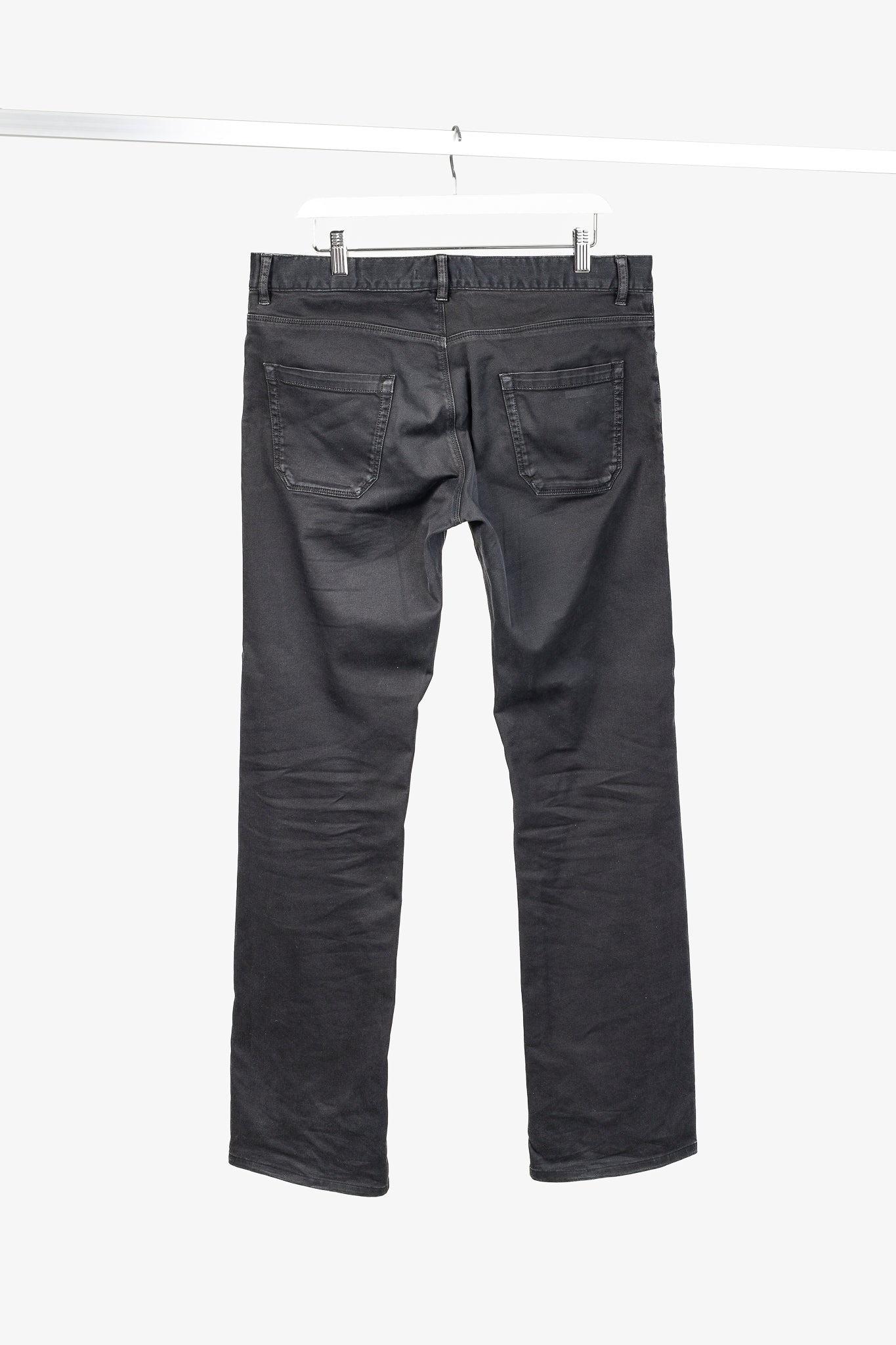 Prada Washed-Black Cotton-Twill Straight-Leg Jeans