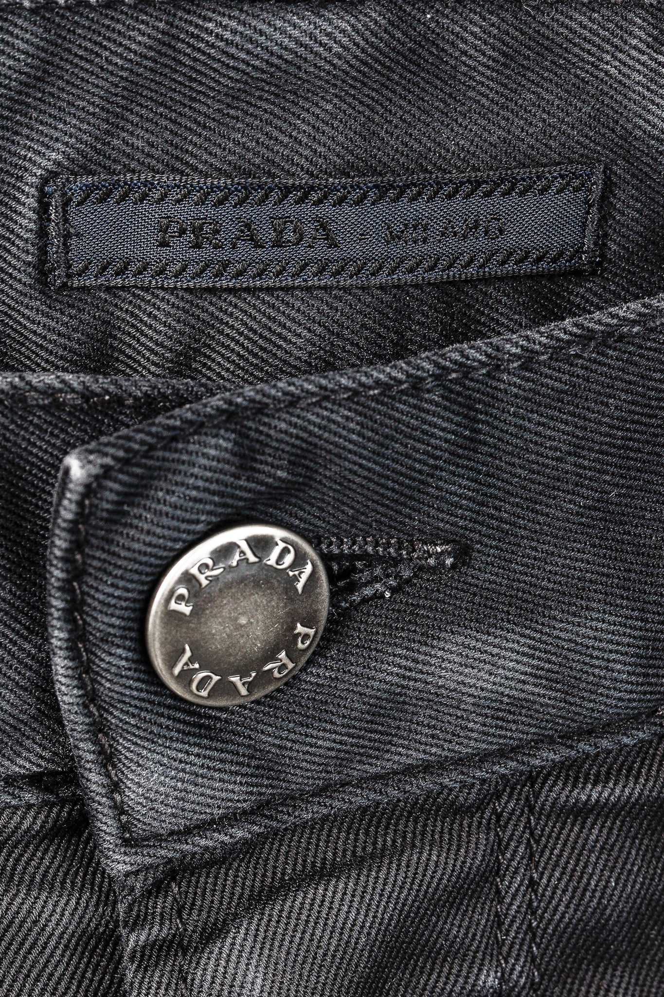 Prada Washed-Black Cotton-Twill Straight-Leg Jeans